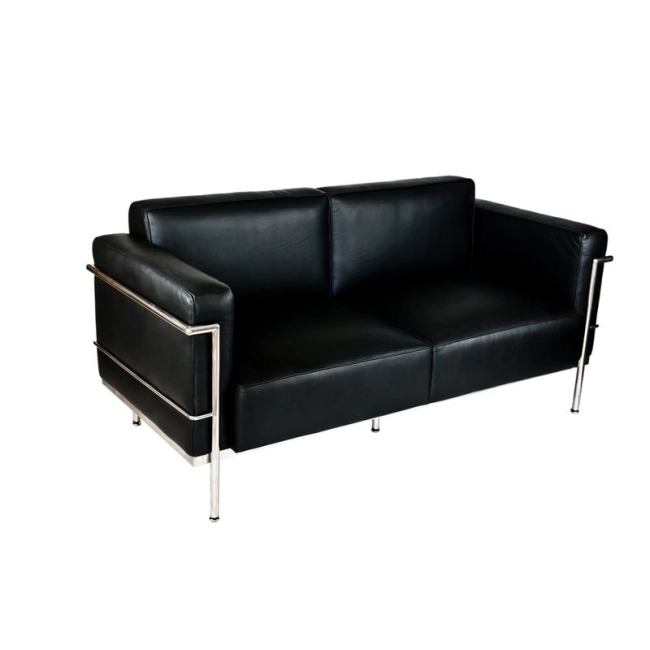 Sofa 2-osobowa Soft GC czarna skóra